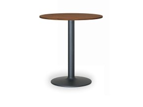 Konferenční stolek FILIP II, průměr 80 cm, černá podnož, ořech