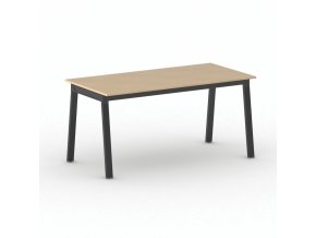 Jednací kancelářský stůl PRIMO BASIC, 160x80 cm, černá podnož, buk