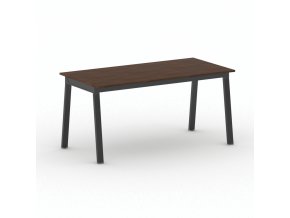 Jednací kancelářský stůl PRIMO BASIC, 160x80 cm, černá podnož, ořech