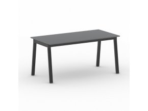 Jednací kancelářský stůl PRIMO BASIC, 160x80 cm, černá podnož, grafit
