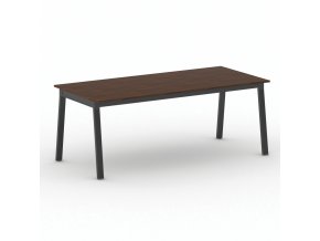 Jednací kancelářský stůl PRIMO BASIC, 200x90 cm, černá podnož, ořech
