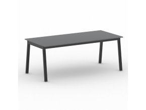 Jednací kancelářský stůl PRIMO BASIC, 200x90 cm, černá podnož, grafit
