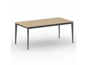 Jednací kancelářský stůl PRIMO ACTION, 180x90 cm, černá podnož, buk