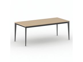 Jednací kancelářský stůl PRIMO ACTION, 200x90 cm, černá podnož, buk