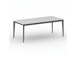 Jednací kancelářský stůl PRIMO ACTION, 200x90 cm, černá podnož, bílá
