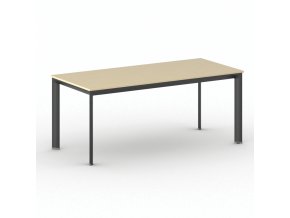 Jednací kancelářský stůl PRIMO INVITATION, 180x80 cm, černá podnož, bříza