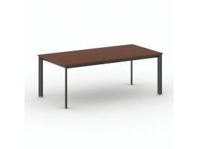 Jednací kancelářský stůl PRIMO INVITATION, 200x100 cm, černá podnož, třešeň