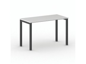 Kancelářský stůl PRIMO SQUARE, 120x60 cm, černá podnož, bílá