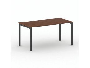 Jednací kancelářský stůl PRIMO SQUARE, 160x80 cm, černá podnož, třešeň