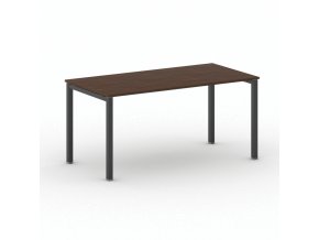 Jednací kancelářský stůl PRIMO SQUARE, 160x80 cm, černá podnož, ořech