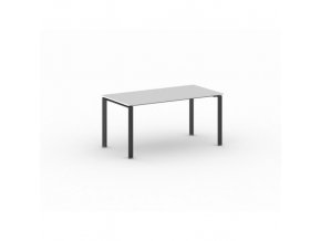 Jednací stůl INFINITY s černou podnoží 1600 x 800 x 750 mm, bílá