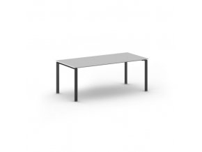 Jednací stůl INFINITY s černou podnoží 2000 x 900 x 750 mm, šedá