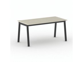 Jednací kancelářský stůl PRIMO BASIC, 160x80 cm, černá podnož, dub přírodní