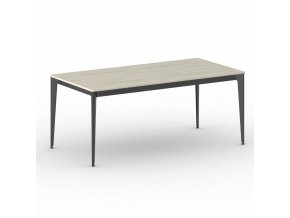 Jednací kancelářský stůl PRIMO ACTION, 180x90 cm, černá podnož, dub přírodní