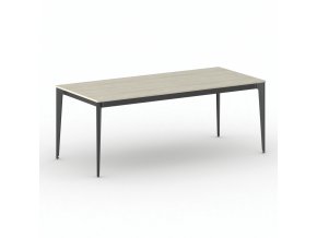 Jednací kancelářský stůl PRIMO ACTION, 200x90 cm, černá podnož, dub přírodní