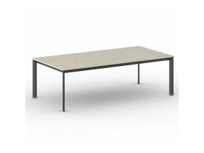Jednací kancelářský stůl PRIMO INVITATION, 240x120 cm, černá podnož, dub přírodní