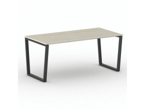 Kancelářský stůl PRIMO IMPRESS, 180x90 cm, černá podnož, dub přírodní
