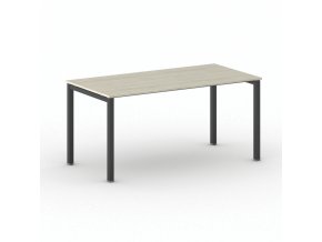 Jednací kancelářský stůl PRIMO SQUARE, 160x80 cm, černá podnož, dub přírodní