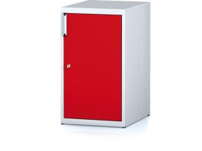 Dílenská skříňka na nářadí MECHANIC, s dvířky, 2 police, 480 x 600 x 840 mm,  červené dveře