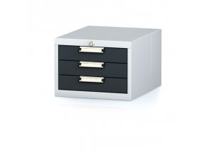 zavesny dilensky box na naradi k pracovnim stolum mechanic 3 zasuvky 480 x 600 x 351 mm antracitove dvere 17918