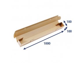 Kartonová krabice - tubus, podélné otevirání 1000 x 100 x 100 mm, 30 ks