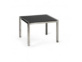 Konferenční skleněný stůl TAZ, 60 x 60 x 43 cm, černý