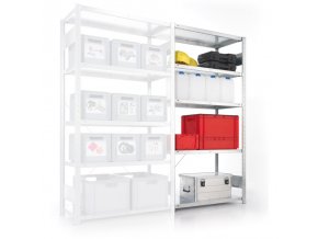 Policový regál CLIP, 230 kg, 2500 x 1000 x 600 mm, přídavný regál