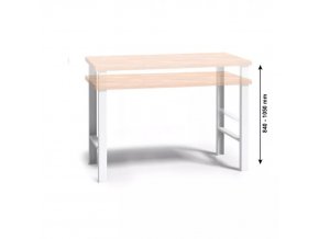 Pracovní stůl do dílny WL, buková spárovka, nastavitelné kovové nohy, 1700 mm