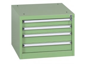Závěsný dílenský box na nářadí k pracovním stolům do dílny GL, 4 zásuvky, 565 x 580 x 450 mm