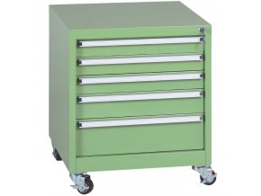 Pojízdný dílenský vozík na nářadí k pracovním stolům do dílny GL, 5 zásuvek, 565 x 580 x 670 mm