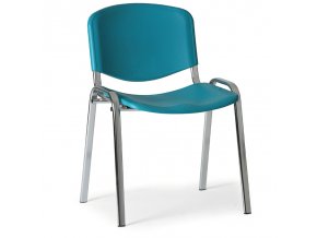 Plastová židle ISO, zelená, konstrukce chromovaná