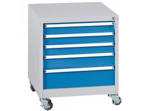 Pojízdný dílenský vozík na nářadí k pracovním stolům do dílny WL/BL, 5 zásuvek, 565 x 580 x 670 mm