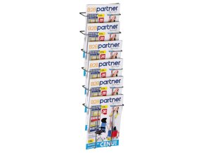Drátěný nástěnný zásobník na prospekty, 6x A4