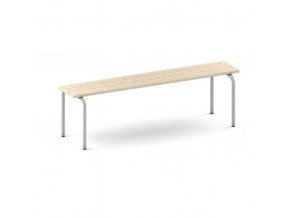 Šatní lavička, sedák - latě, šedé nohy, 1500 mm