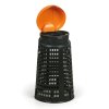 Plastový odpadkový koš na 120 L pytle, černý, oranžové víko