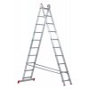 Hliníkový dvoudílný výsuvný žebřík VENBOS HOBBY, 2x10 příček, 4,5 m