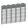 nastenny plastovy zasobnik na prospekty 5 x 4 a5 sedy 116621