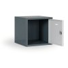satni skrinka s uzamykatelnym boxem 300 x 300 x 300 mm cylindricky zamek tmave seda sede dvere 125569
