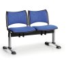 calounena lavice do cekaren smart 2 sedak modra chromovane nohy 25301