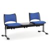 calounena lavice do cekaren smart 2 sedak se stolkem modra chromovane nohy 25310