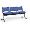 calounena lavice do cekaren smart 3 sedak modra chromovane nohy 25313