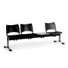 plastova lavice do cekaren visio 3 sedak se stolkem cerna chromovane nohy 25352