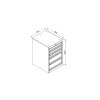 Zásuvkový dílenský box na nářadí k pracovnímu stolu GD, 5 zásuvek, 510 x 592 x 810 mm, modrá / šedá