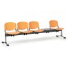 plastova lavice do cekaren iso 4 sedak se stolkem oranzova chrom nohy 25411