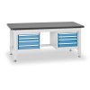 pracovni stul do dilny bl se 2 zavesnymi boxy na naradi mdf pvc deska 8 zasuvek 2100 x 750 x 800 mm 4217