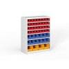 Regál s plastovými boxy BASIC se zadní stěnou - 1150 x 400 x 920 mm, 32xA, 12xB, 4xC