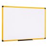 Bílá popisovací tabule na zeď, magnetická, žlutý rám, 1200 x 900 mm