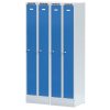 zuzena kovova satni skrinka s6 na soklu 2 oddily 1920 x 500 x 500 mm otocny zamek modre dvere 127579
