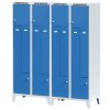 kovova satni skrinka z na nohach 4 oddily 1920 x 800 x 500 mm otocny zamek modre dvere 126574