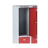 satni skrinka s uloznymi boxy na soklu 2 boxy 1920 x 400 x 500 mm cylindricky zamek oranzove dvere 43980